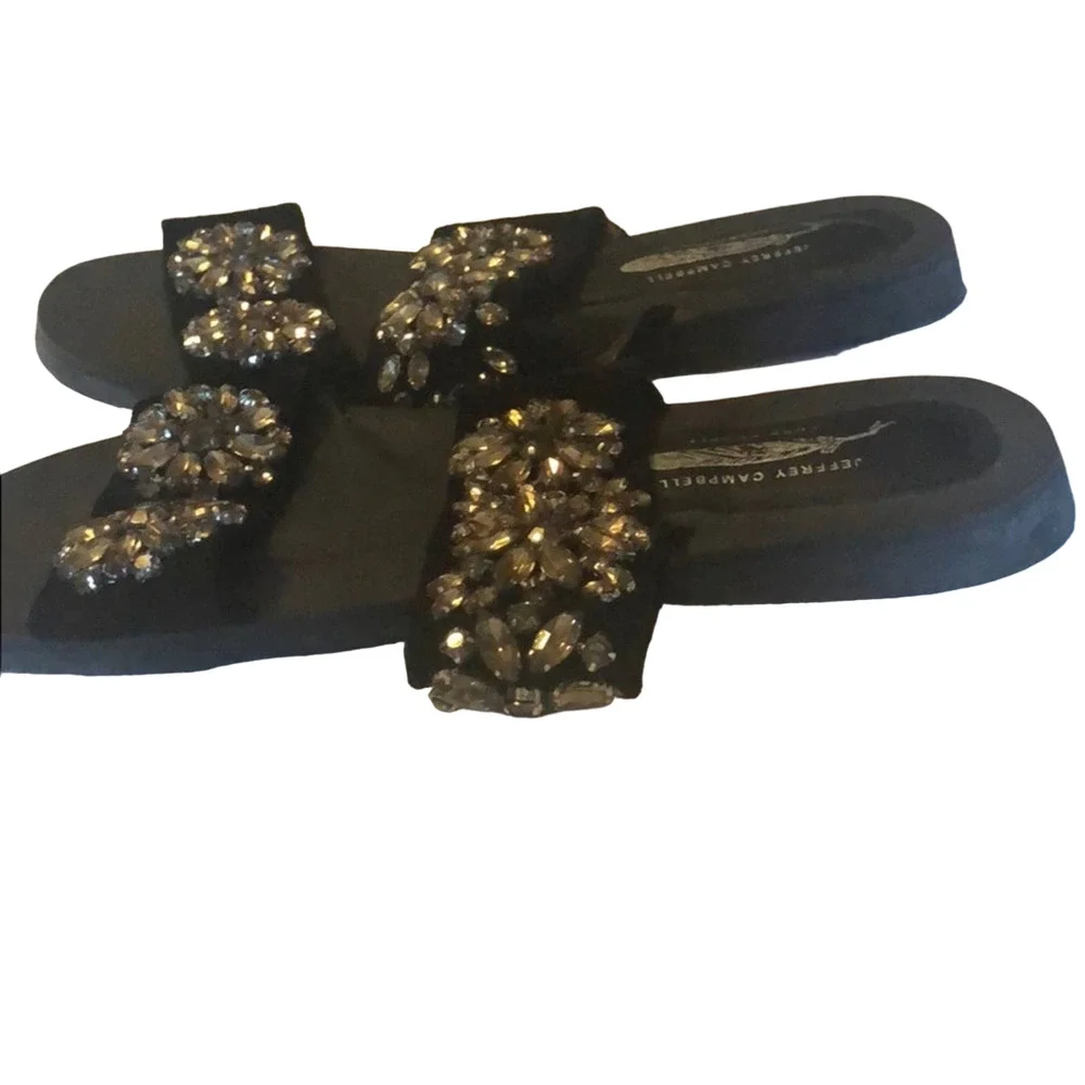 Jeffrey Campbell Free People Crystal Embellished Slides Sandals Sz 8.5 - Picture 8 of 10
